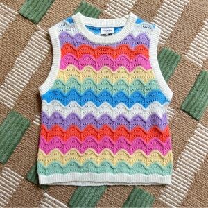 frnch rainbow scalloped sweater